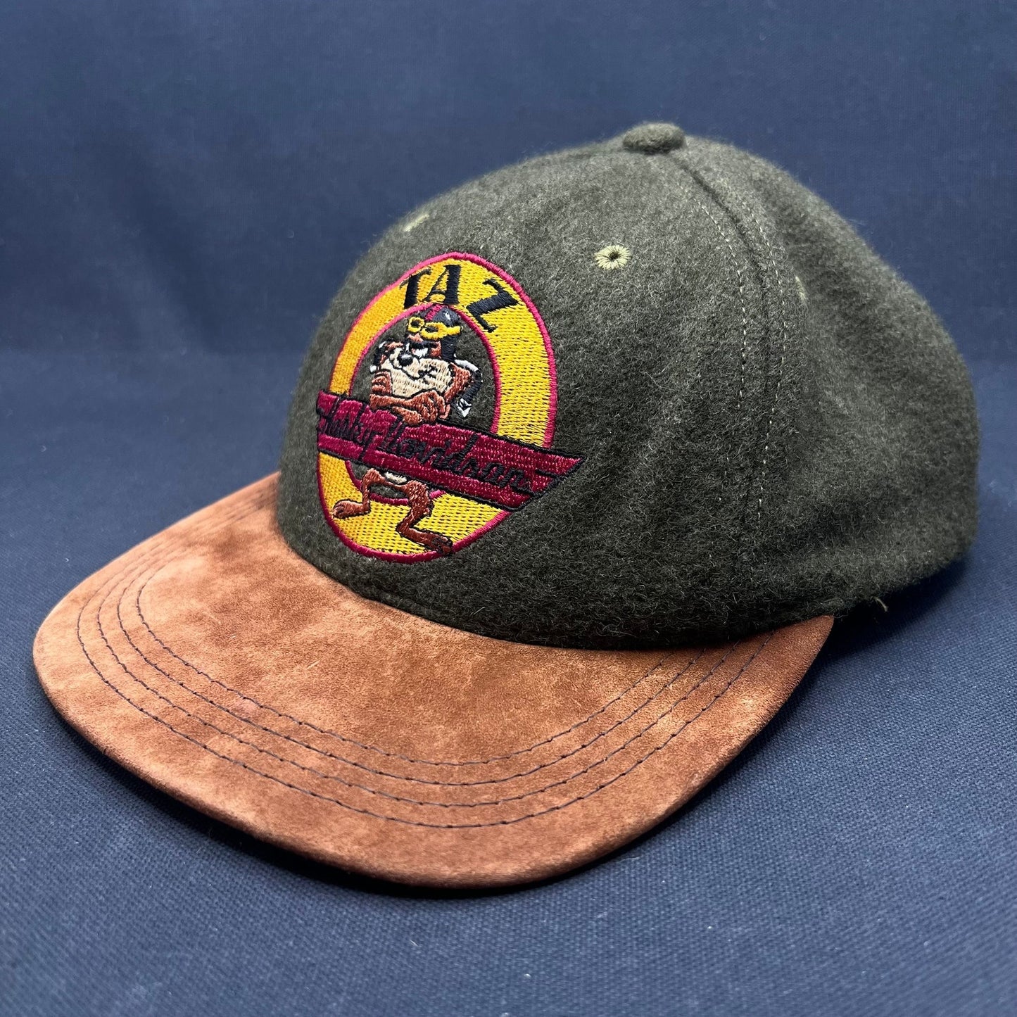 Vintage 1991 Taz Harley-Davidson Hat Acme Clothing Wool Suede USA