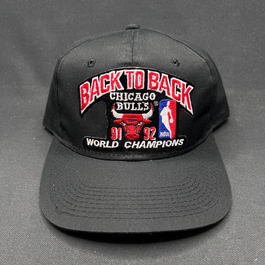 1992 Chicago Bulls Back-to-Back Champions Snapback Signed Stacey King
