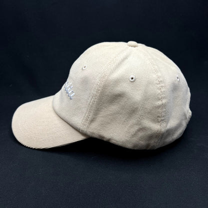 Mamacita Sunshine Studios Corduroy Strapback Hat Cream White