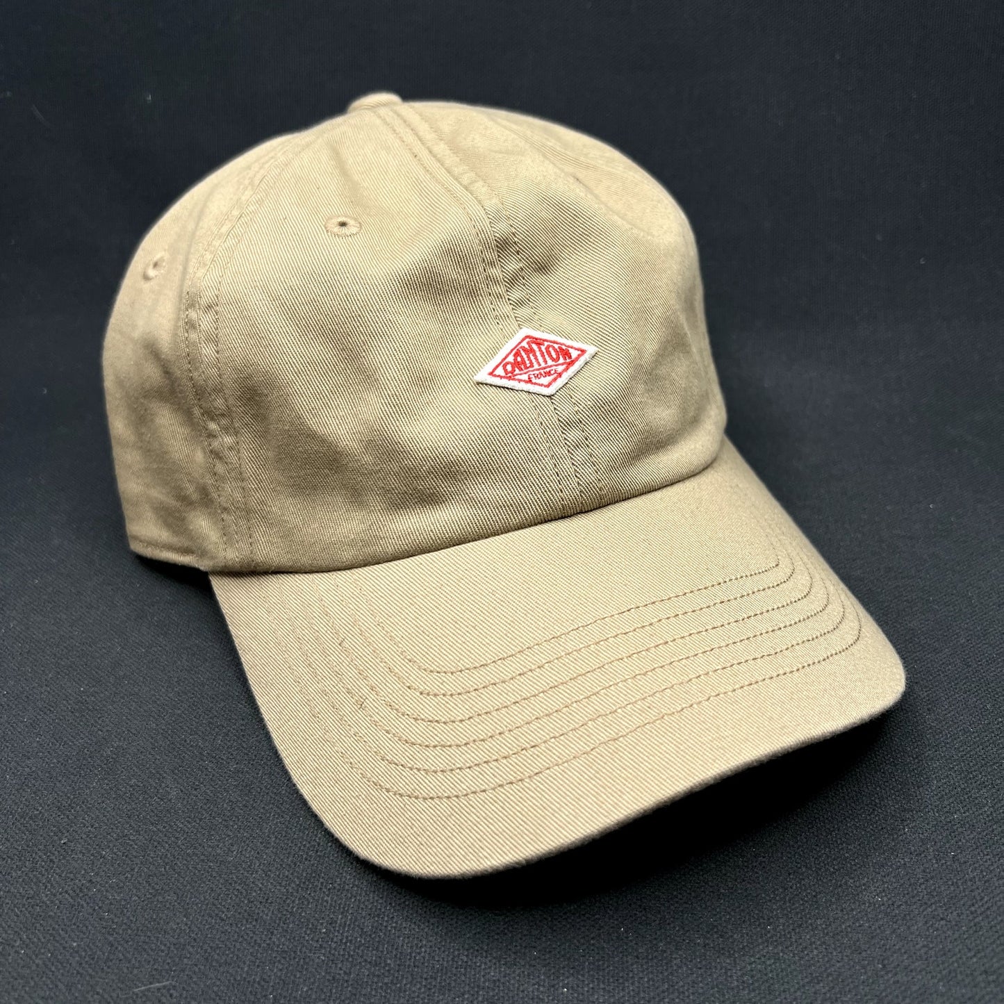 Danton Cotton Twill Strapback Hat Khaki Minimalist Logo Cap Japan Workwear
