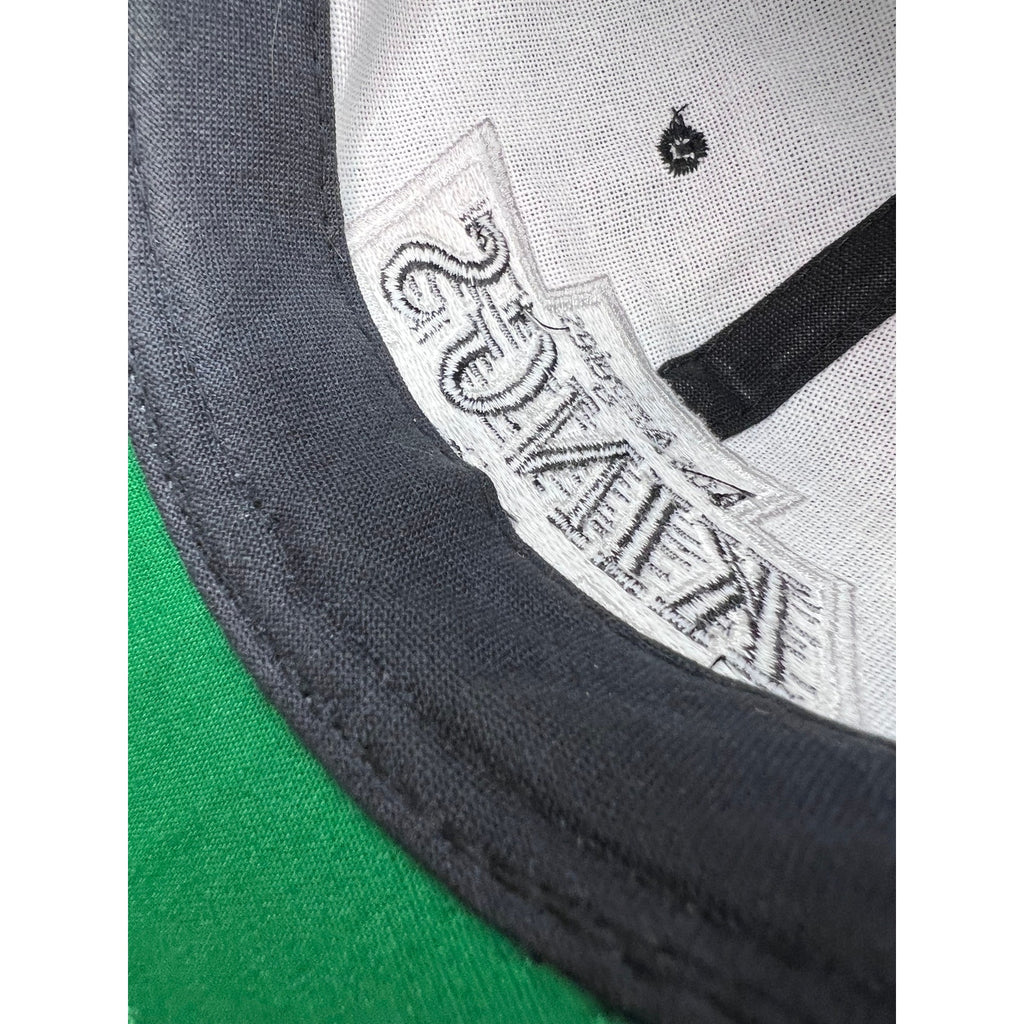 Vintage LA Kings 90's Starter NHL Snapback Hat Black Pinstripe Gray Brim Korea