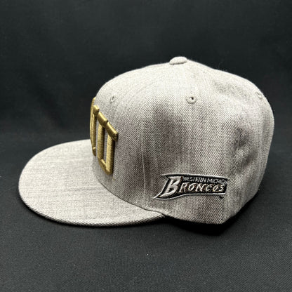 Western Michigan University WMU Snapback Hat Gray Gold W Republic Cap