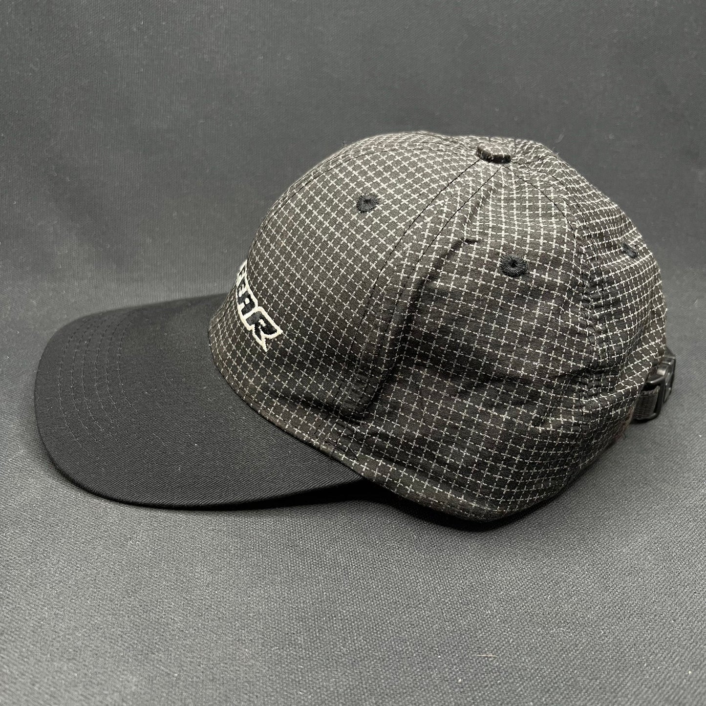 Vintage No Fear Strapback Hat Black Crosshatch Logo 90s USA