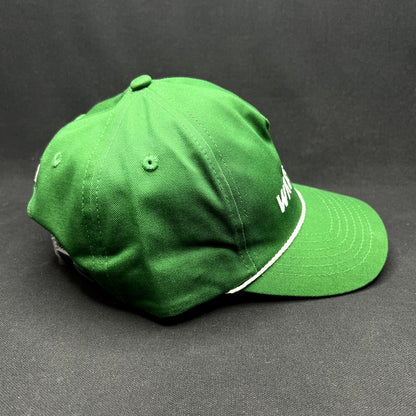 Wheels Up Strapback Hat Green Rope Cap Private Aviation Golf Style