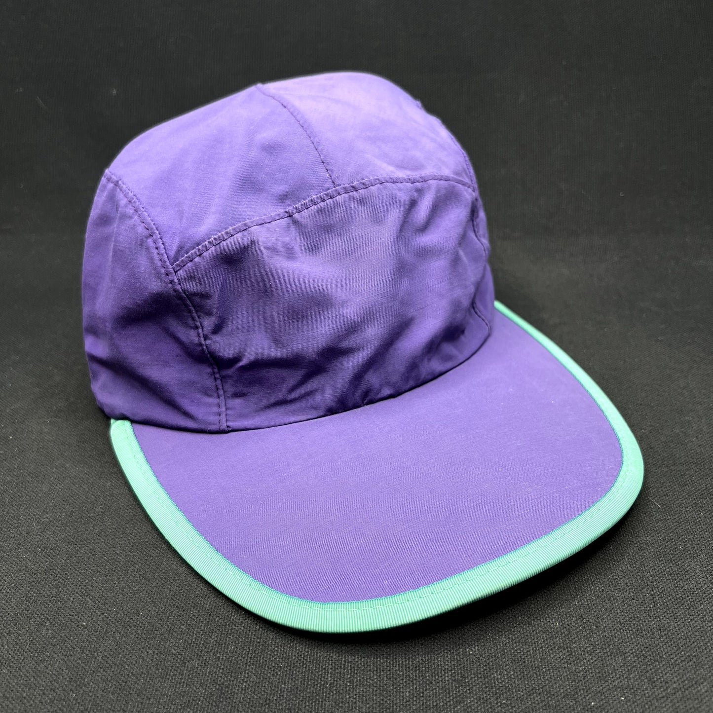 Patagonia USA Made Purple Teal Strapback Hat Retro Outdoor Hiking Cap Medium