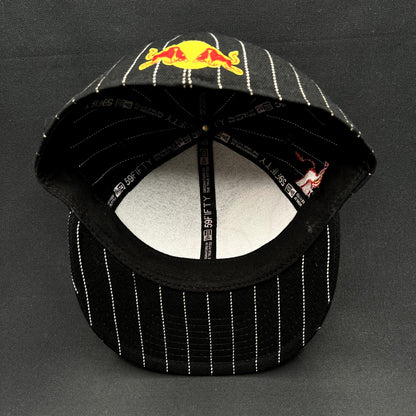 New Era 59FIFTY Red Bull Pinstripe Fitted Hat Black White Size 7 1/4