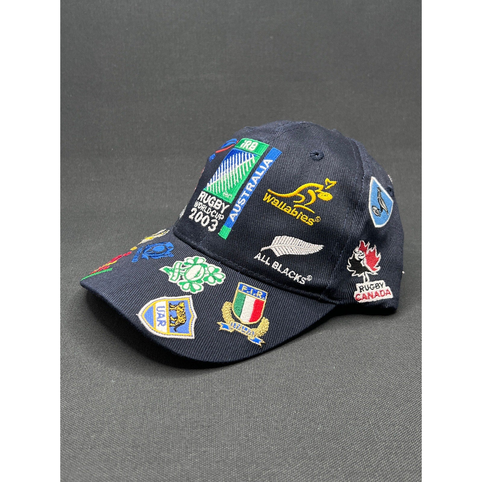 2003 Rugby World Cup Multi-Logo Embroidered Strapback Hat Australia
