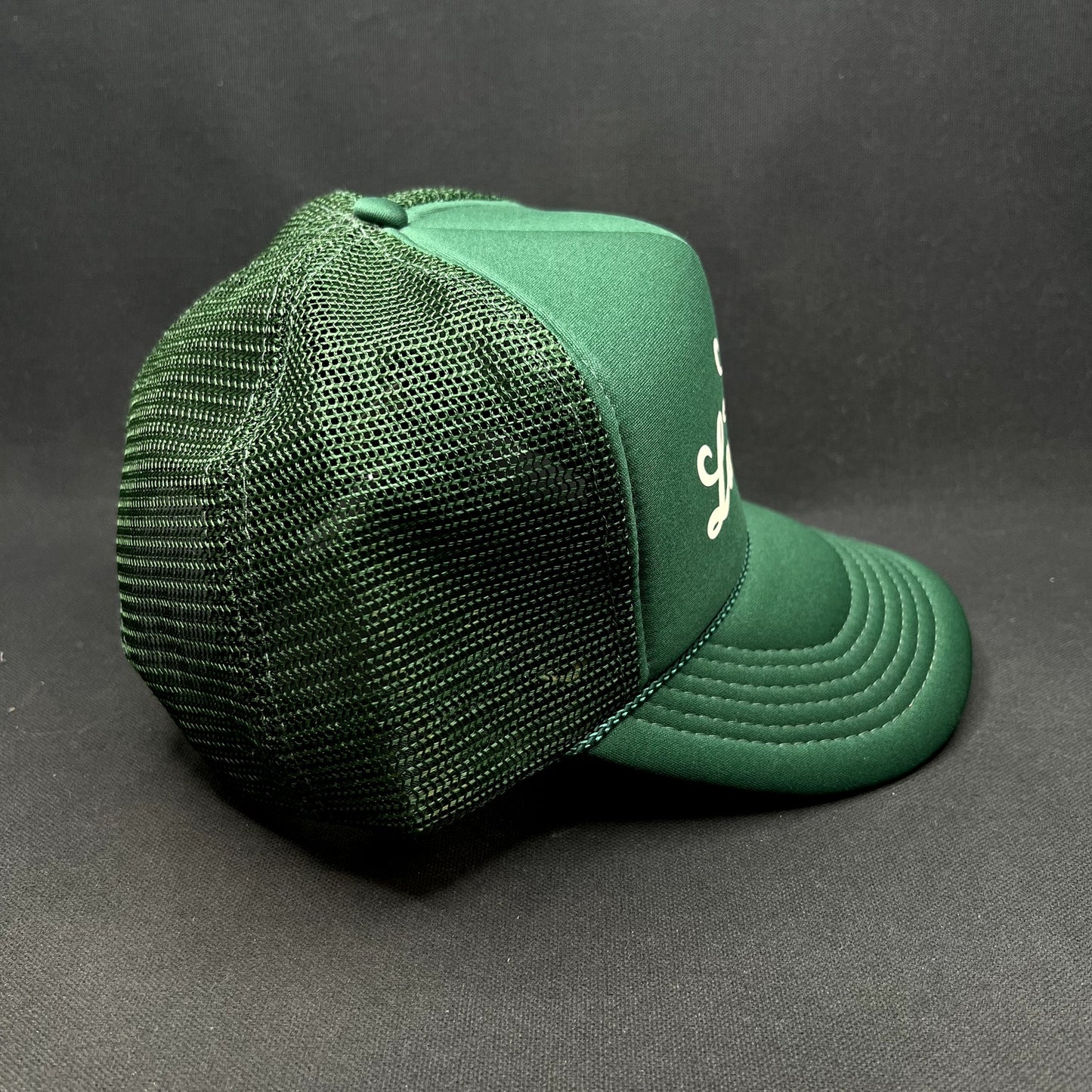 Vintage Large Lemonade Mesh Trucker Snapback Hat Green Nissun Cap USA