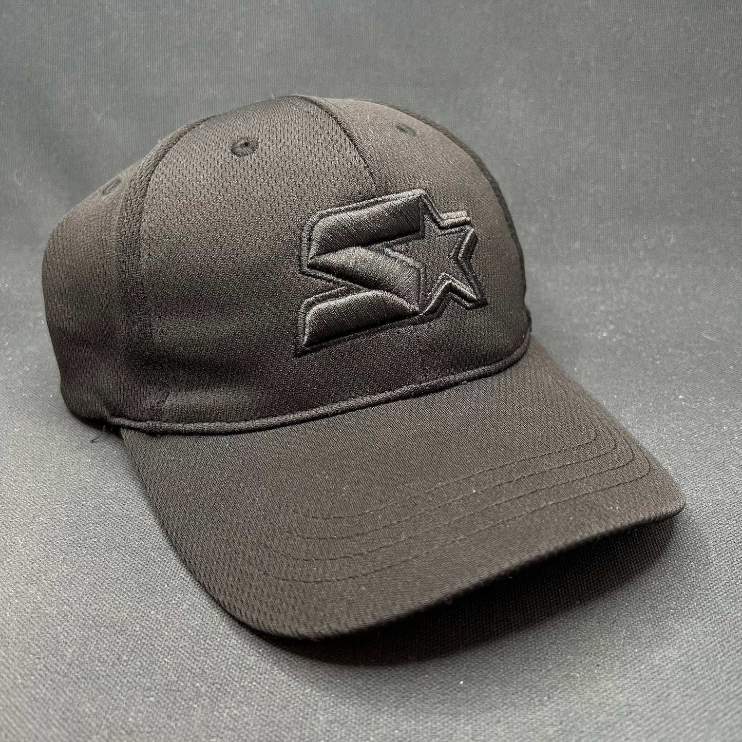 Starter Brand Tonal Black Logo Fitted Hat Minimal Streetwear