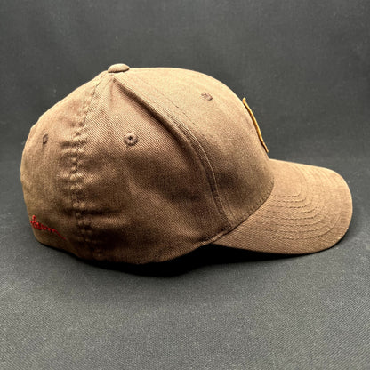 Y2K Volcom Stone Logo Brown Flexfit Skate Surf Hat S/M