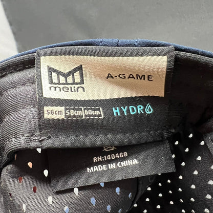 Melin Hydro A-Game Zoom Logo Snapback Hat Navy Performance