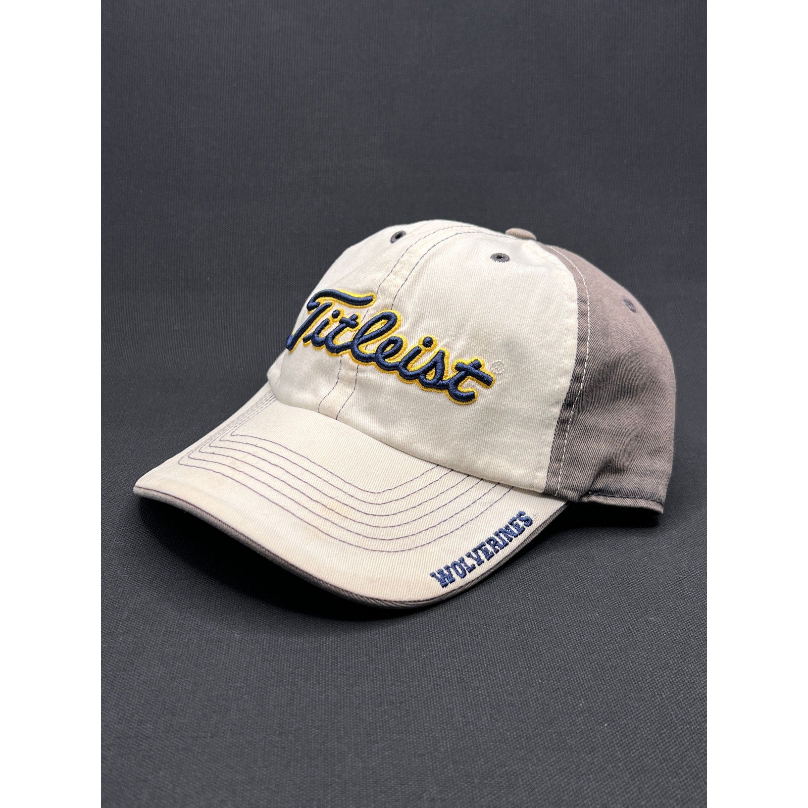 Vintage Titleist Michigan Wolverines Script Hat Two-Tone Strapback