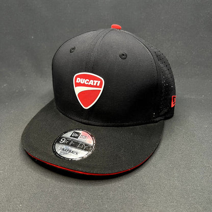 New Era 9FIFTY Ducati Shield Snapback Hat Official Motorcycle Racing Cap Black