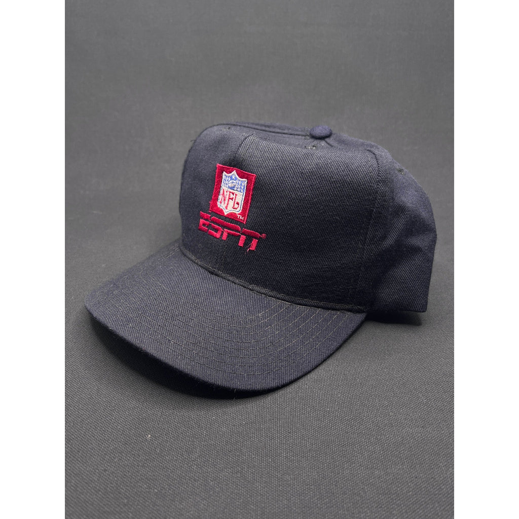 Vintage 1990s NFL ESPN Snapback Hat – Yupoong Serge Cap (Navy/Green Under)