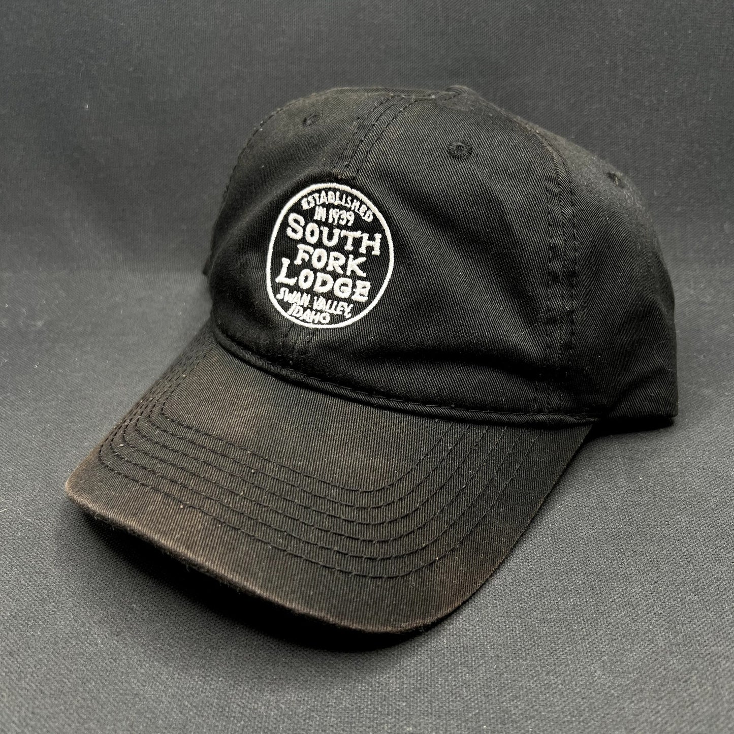 South Fork Lodge Swan Valley Idaho Strapback Hat Black Fly Fishing Resort Cap