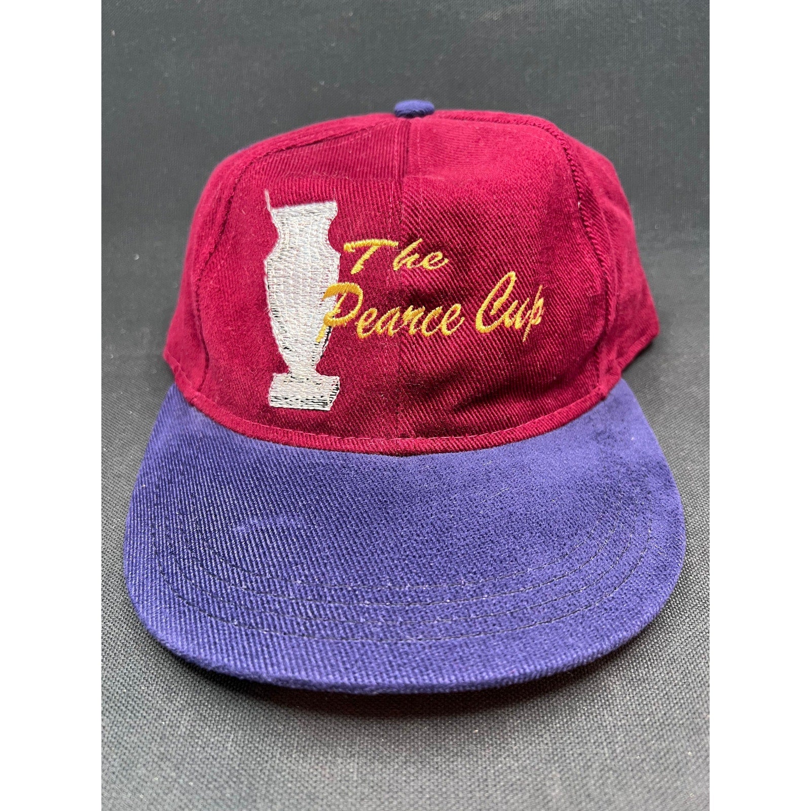 Vintage 80s Pearce Cup Hat ROXXI by Royal Grip Two Tone Corduroy USA