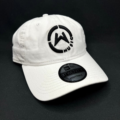 Music Logo New Era 9TWENTY Strapback Hat White Black Dad Cap