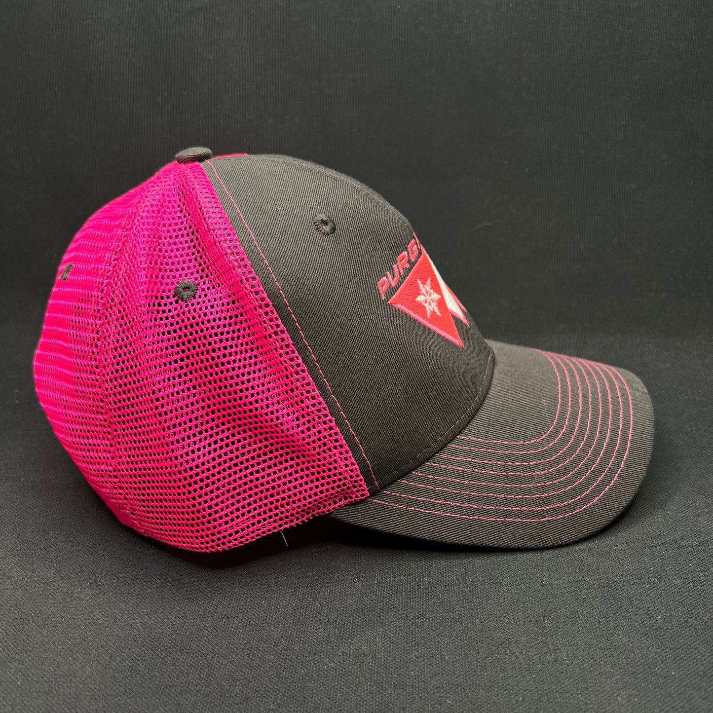 Vintage Purgatory Racing Snapback Hat Pink Mesh 90s Ski