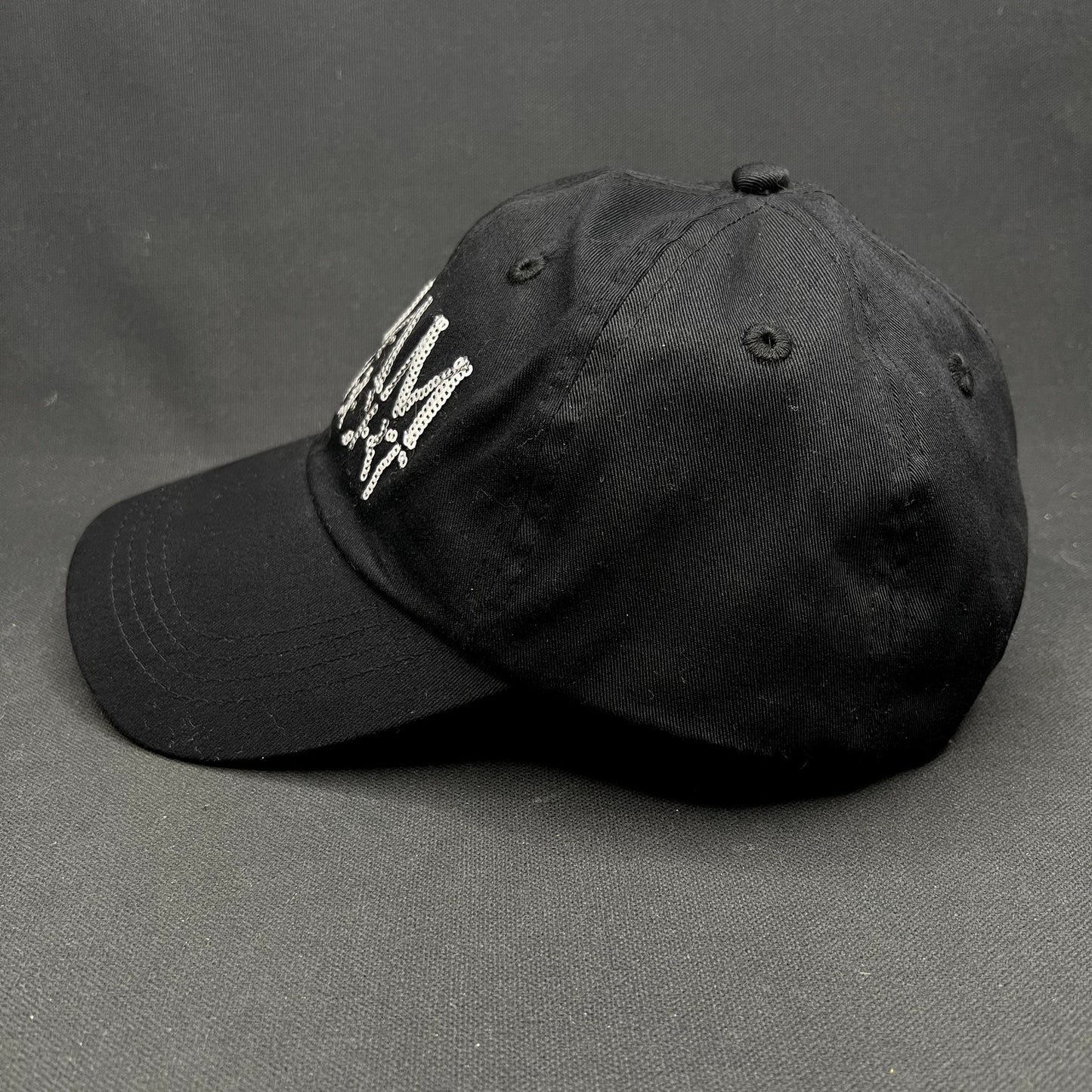 Adam Lambert Sequin Logo Snapback Hat Black Pop Rock Concert Cap