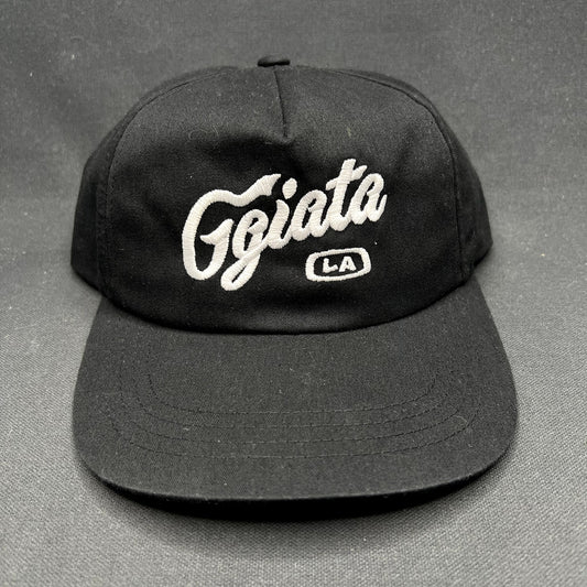 Ggiata LA Snapback Hat Black Script Logo Yupoong Cap