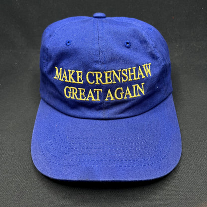 Make Crenshaw Great Again Strapback Hat Blue Gold Nissin Caps