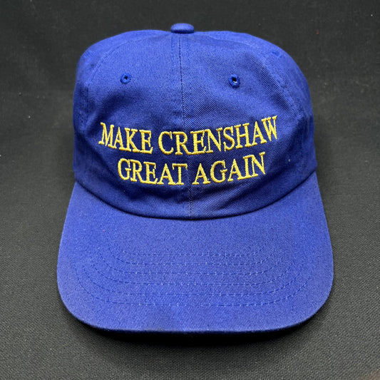 Make Crenshaw Great Again Strapback Hat Blue Gold Nissin Caps