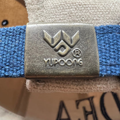 Vintage DEA Strapback Hat Yupoong Cotton Two Tone Blue Tan Cap