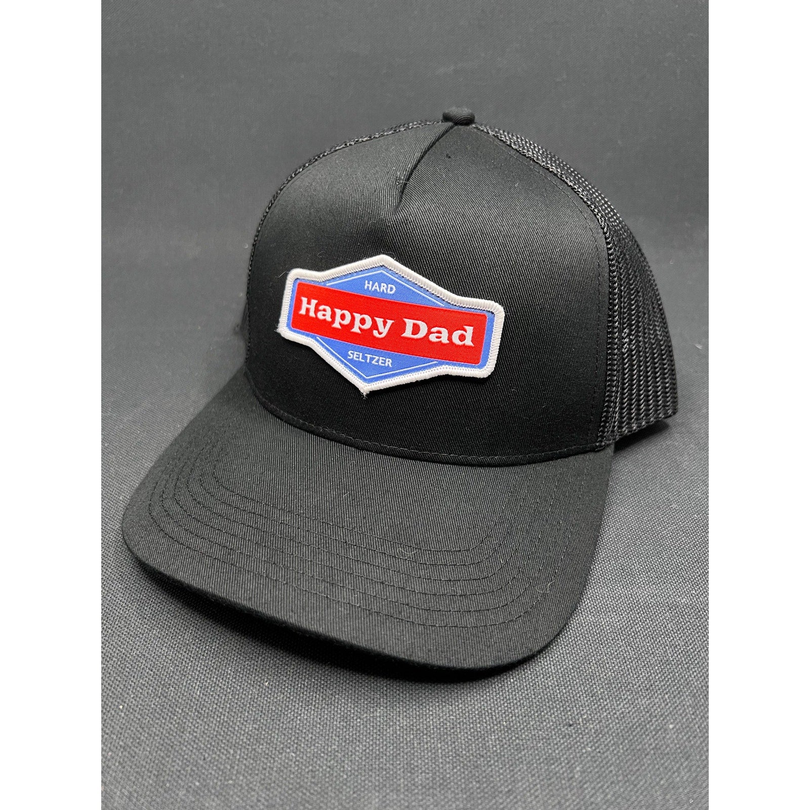 Happy Dad Hard Seltzer Classic Trucker Hat – Black Mesh Snapback Vintage Style