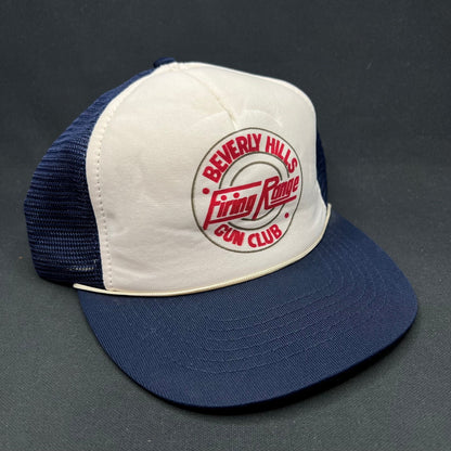 Vintage Beverly Hills Gun Club Trucker Hat Firing Range Snapback USA Taiwan