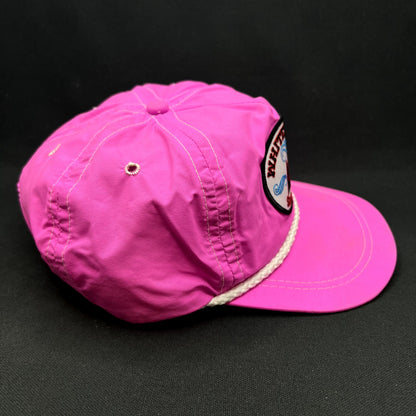 Vintage White Water AC Stanley Idaho Imperial Strapback Hat Pink Rope Cap