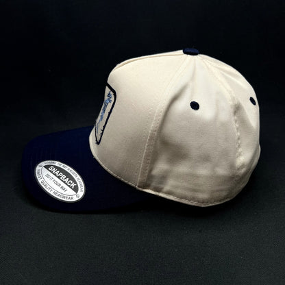 The Flying Cock NYC Rooster Snapback Hat Navy Cream Embroidered Rooster Cap NWT