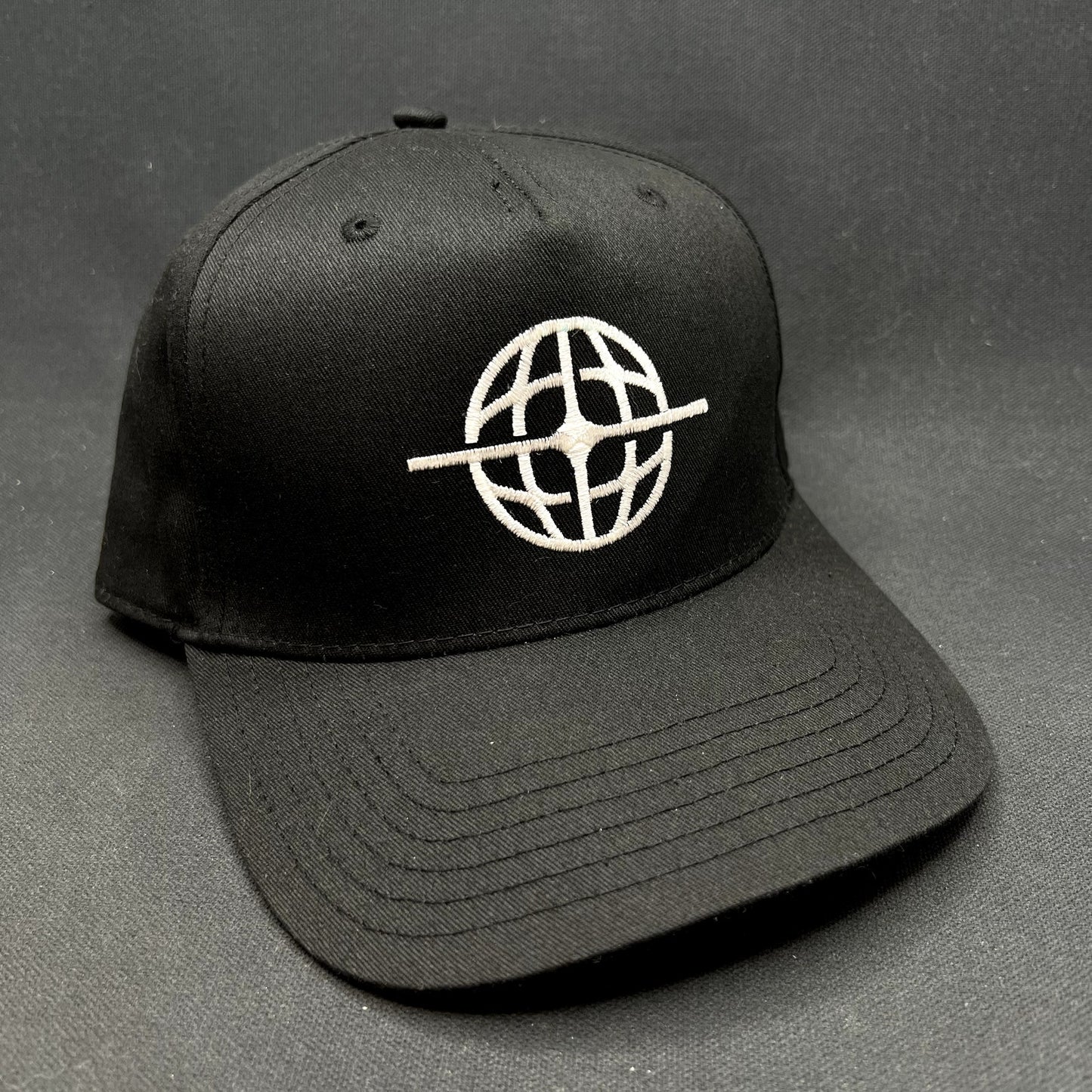 American Football Globe Logo Snapback Hat Black Adjustable Cap