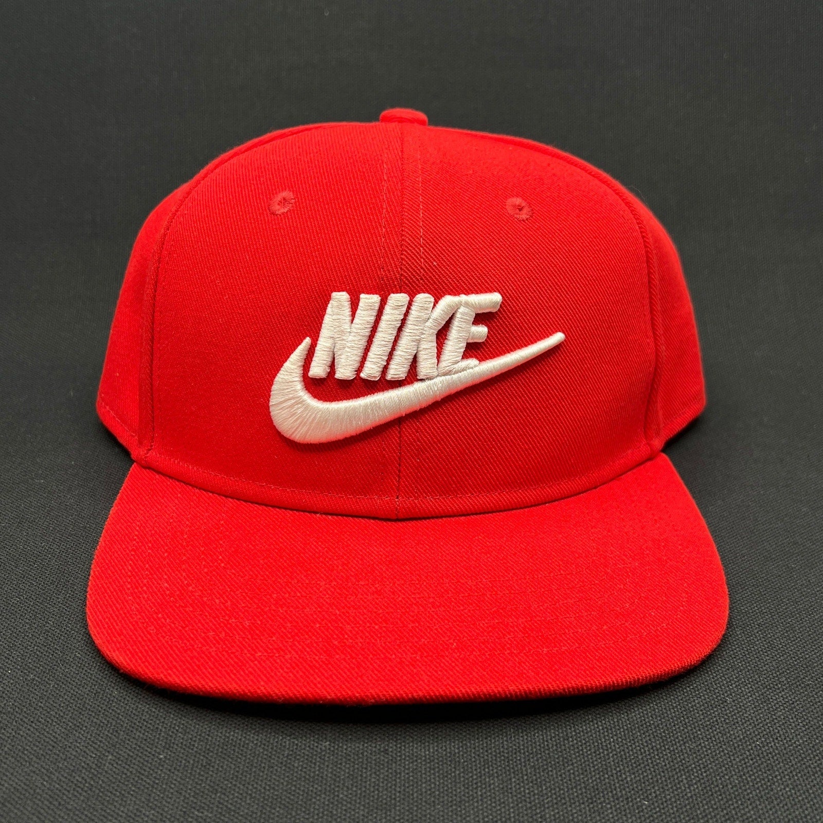 Vintage Nike Pro Red Snapback Hat White Swoosh Logo Dri-Fit