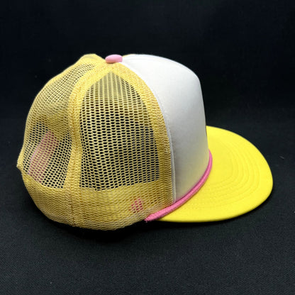 Baby Bum Trucker Snapback Hat Proto Sample Trust The Bum Yellow Pink Cap