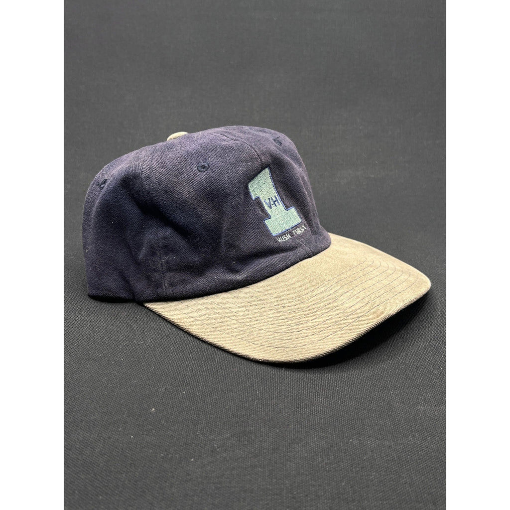 VH1 “Music First” Vintage Snapback Hat – 1990s Two-Tone Navy/Khaki (Promo)