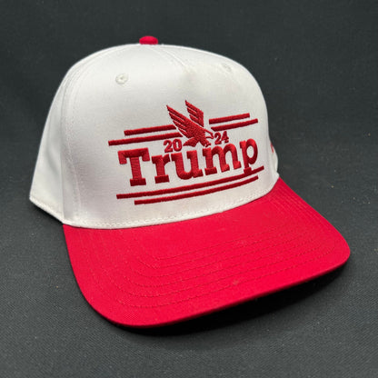 Trump 2024 Snapback Hat Red White Campaign Style Cap Adjustable