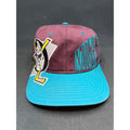 Very Rare Vintage 90s Mighty Ducks Starter Script Snapback Hat Teal Eggplant NHL