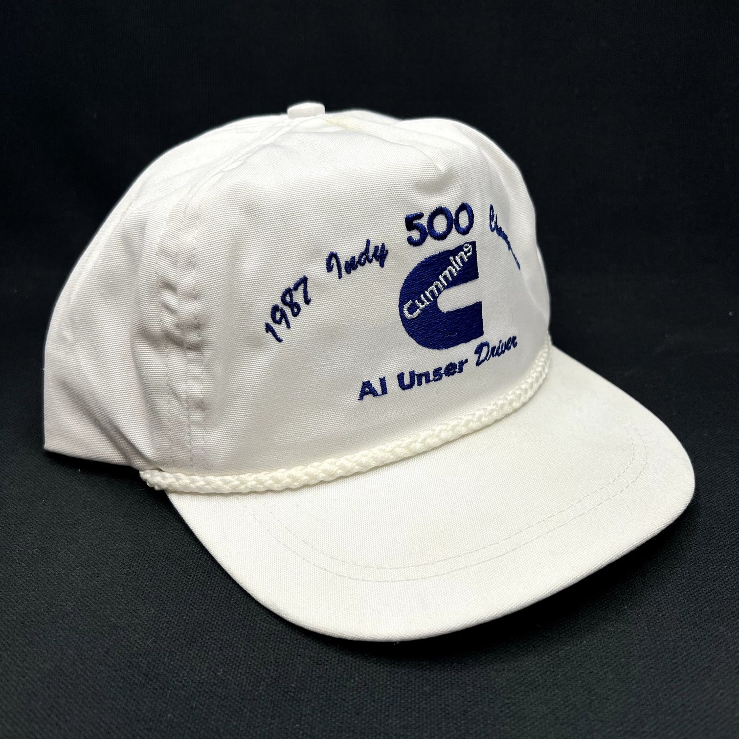 Vintage 1987 Indy 500 Cummins Diesel Rope Strapback Hat USA Made