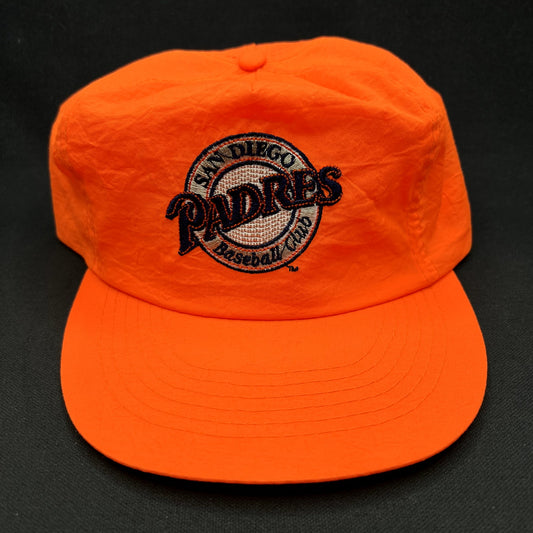 Vintage San Diego Padres MLB Snapback Hat Orange American Needle Made USA Era