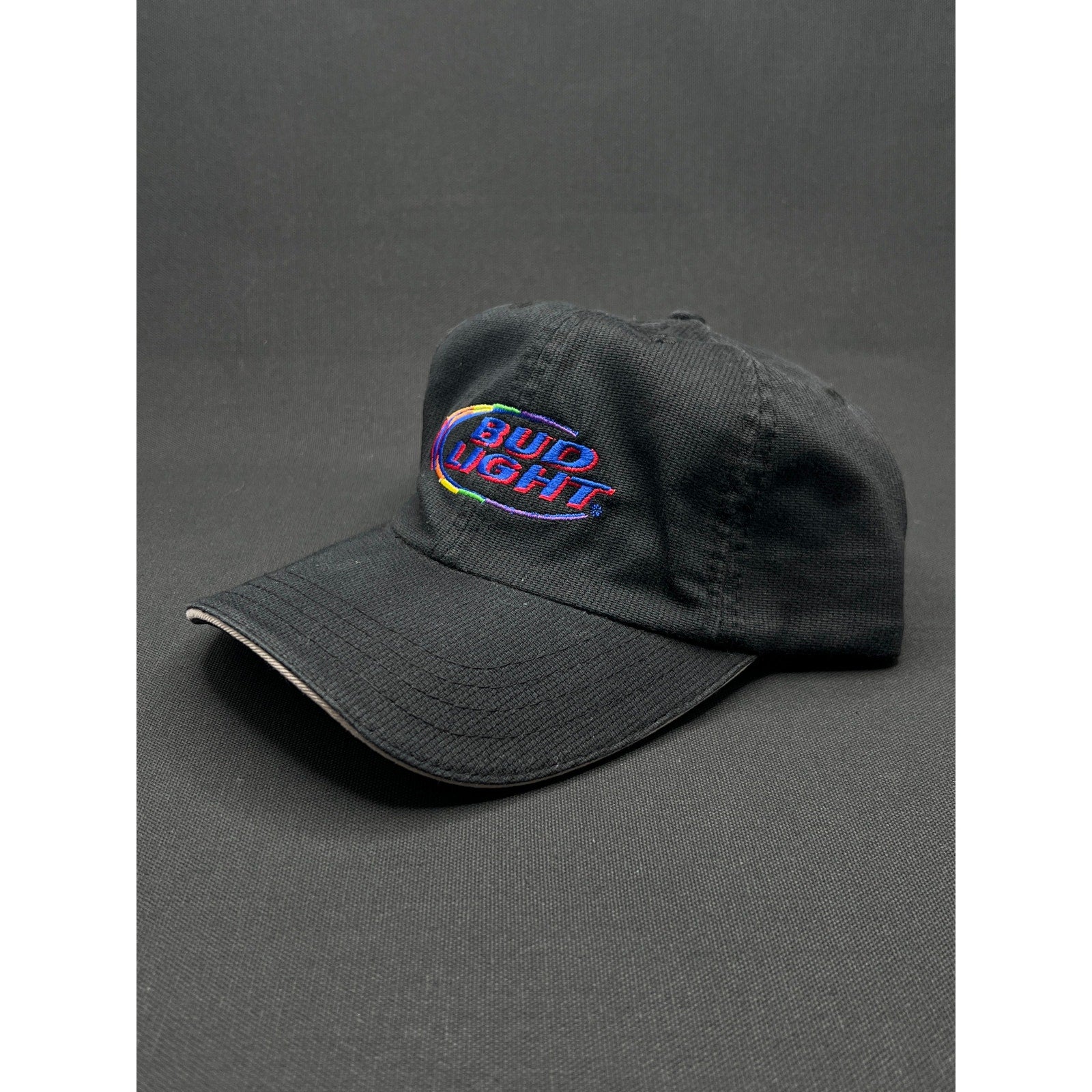 Vintage Bud Light Rainbow Logo Strapback Hat – Black Dad Cap