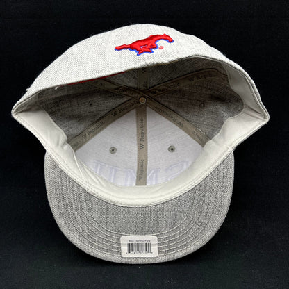SMU Mustangs Fitted Hat 7 3/4 Gray Blue W Republic NCAA Cap NWT