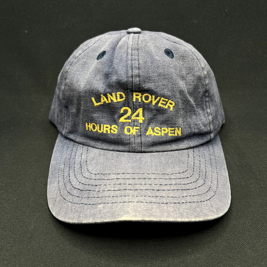 Vintage Land Rover 24 Hours of Aspen Strapback Hat Blue Distressed Endurance