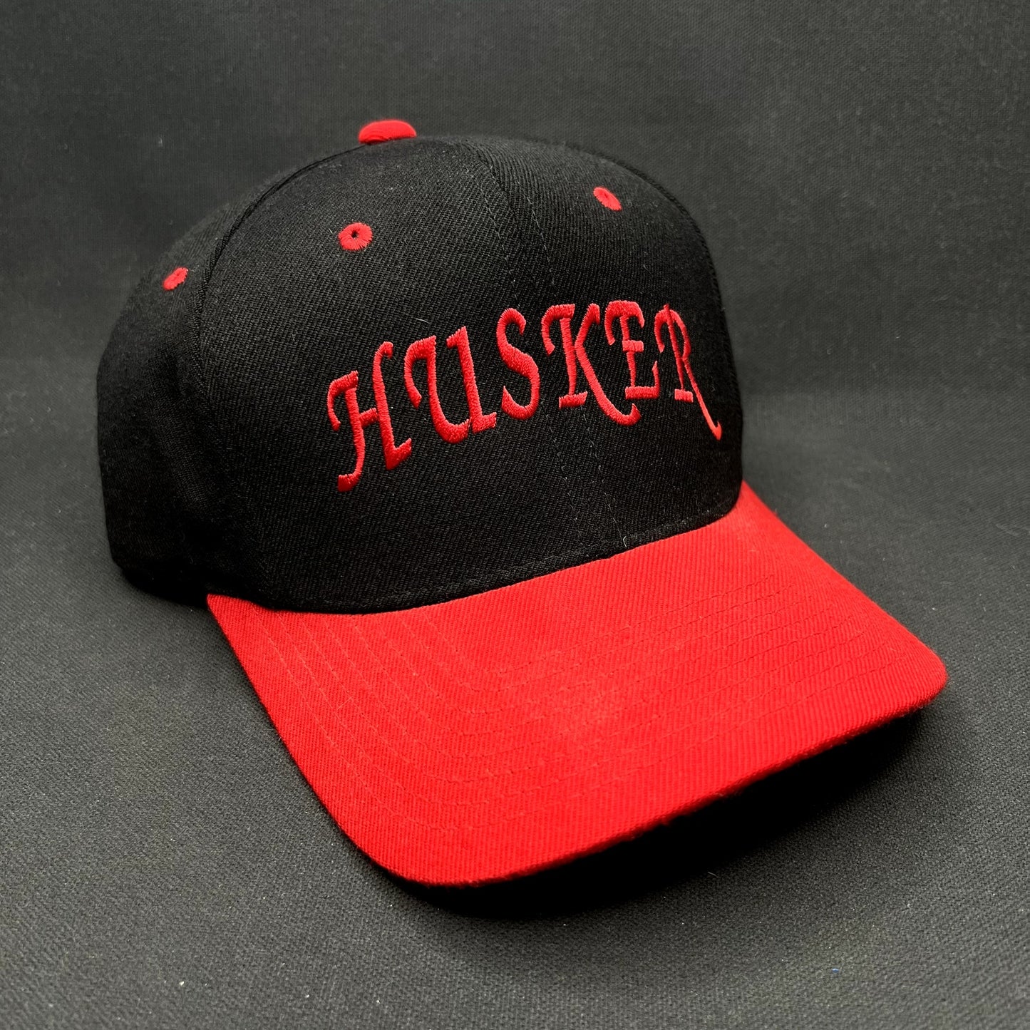 Vintage Nebraska Cornhuskers Script Snapback Hat Black Red ZAP Cap