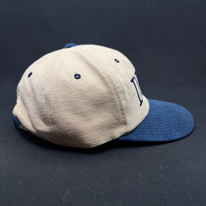Vintage DEA Strapback Hat Yupoong Cotton Two Tone Blue Tan Cap