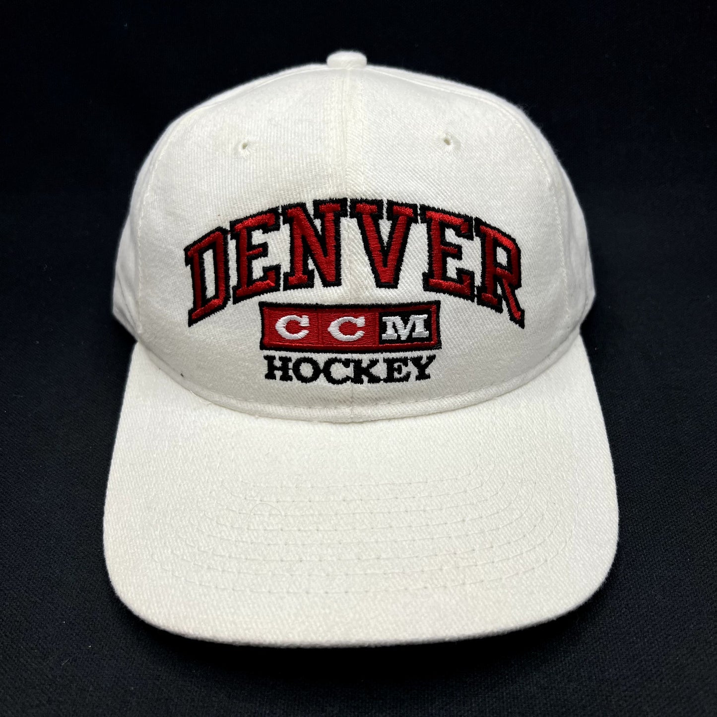 Vintage Denver Hockey CCM Snapback Hat White NHL Apparel #1 Canada