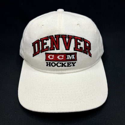 Vintage Denver Hockey CCM Snapback Hat White NHL Apparel #1 Canada