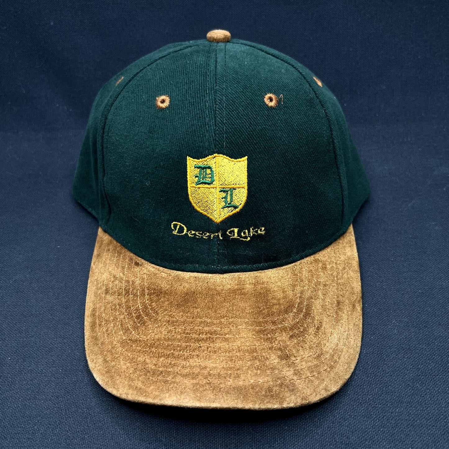 Vintage Desert Lake Golf Strapback Hat Suede Brim OTTO Leather Strap
