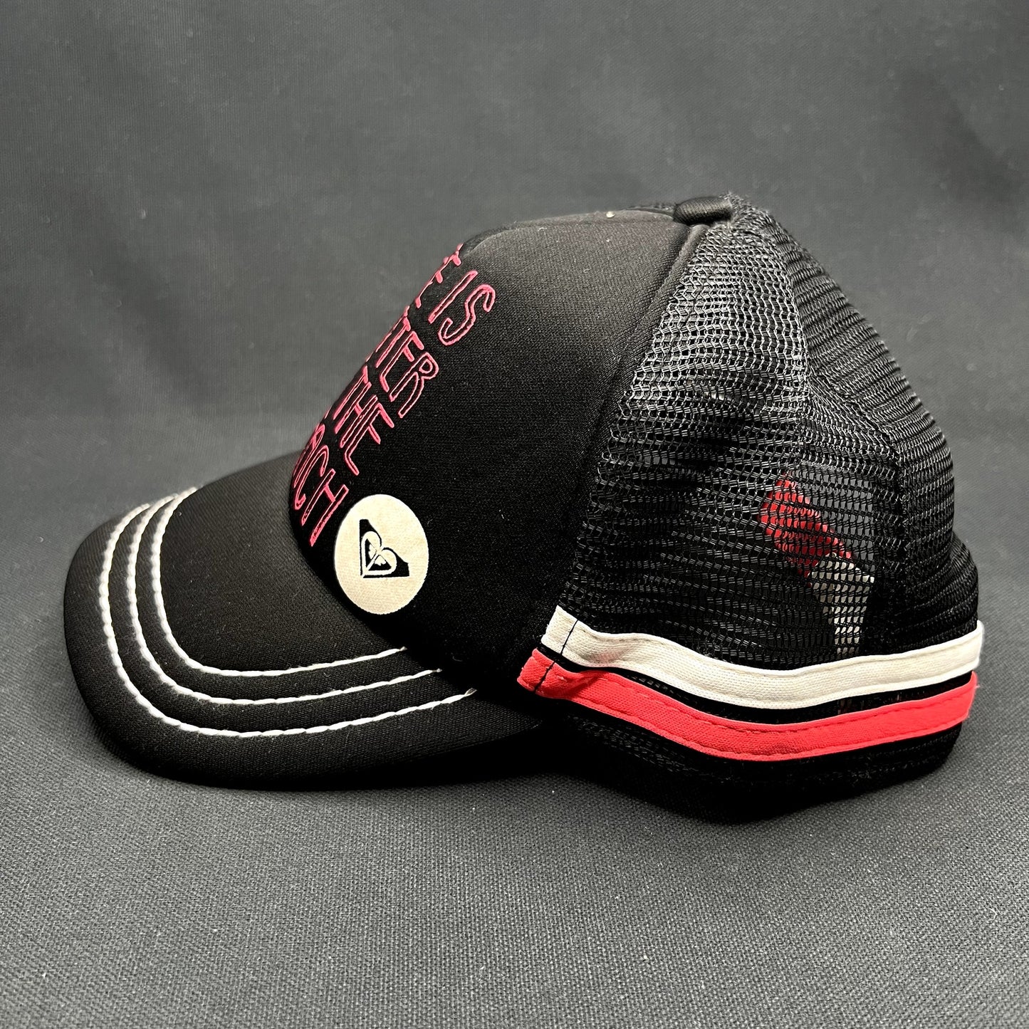 Roxy Life Is Better At The Beach Trucker Snapback Hat Black Pink