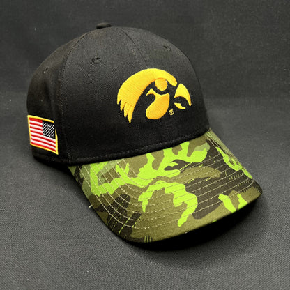 Nike Iowa Hawkeyes Camo Bill Strapback Hat Legacy91 Black