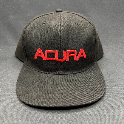 Acura Head To Toe Snapback Hat Black Red Embroidered Cap